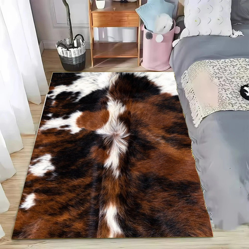Cowhide Rug Faux - Faux Cowhide Pattern Area Rug Natural