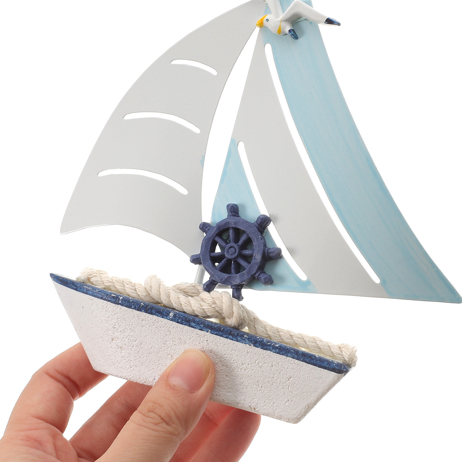 Home Decor Nautical - Sailing Ship Ornament Wooden Sailing Boat