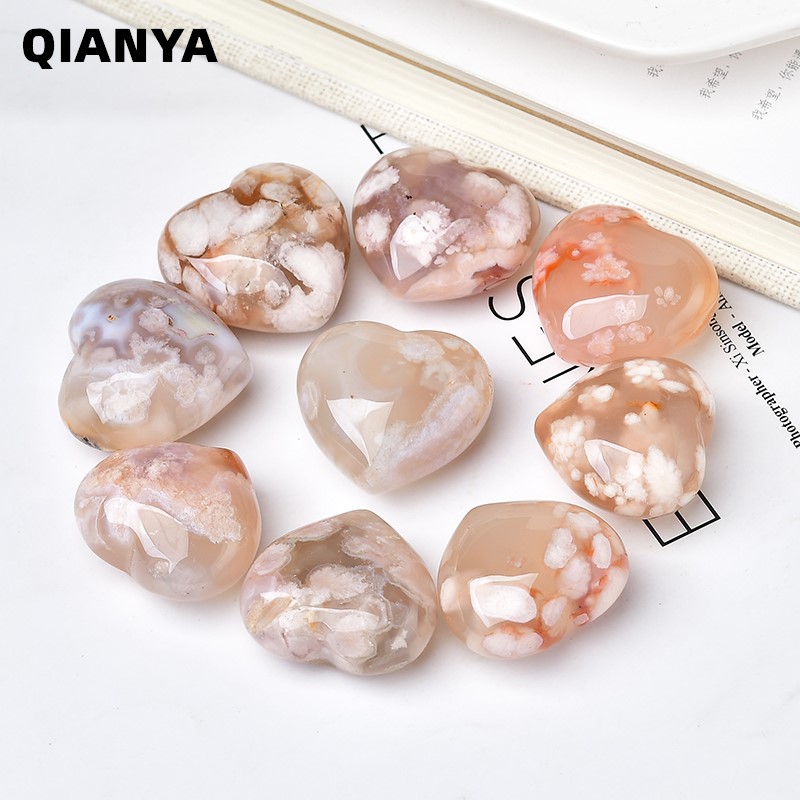 Home Decor Modern Organic - Natural Cherry Blossoms Agate Crystal Gemstone