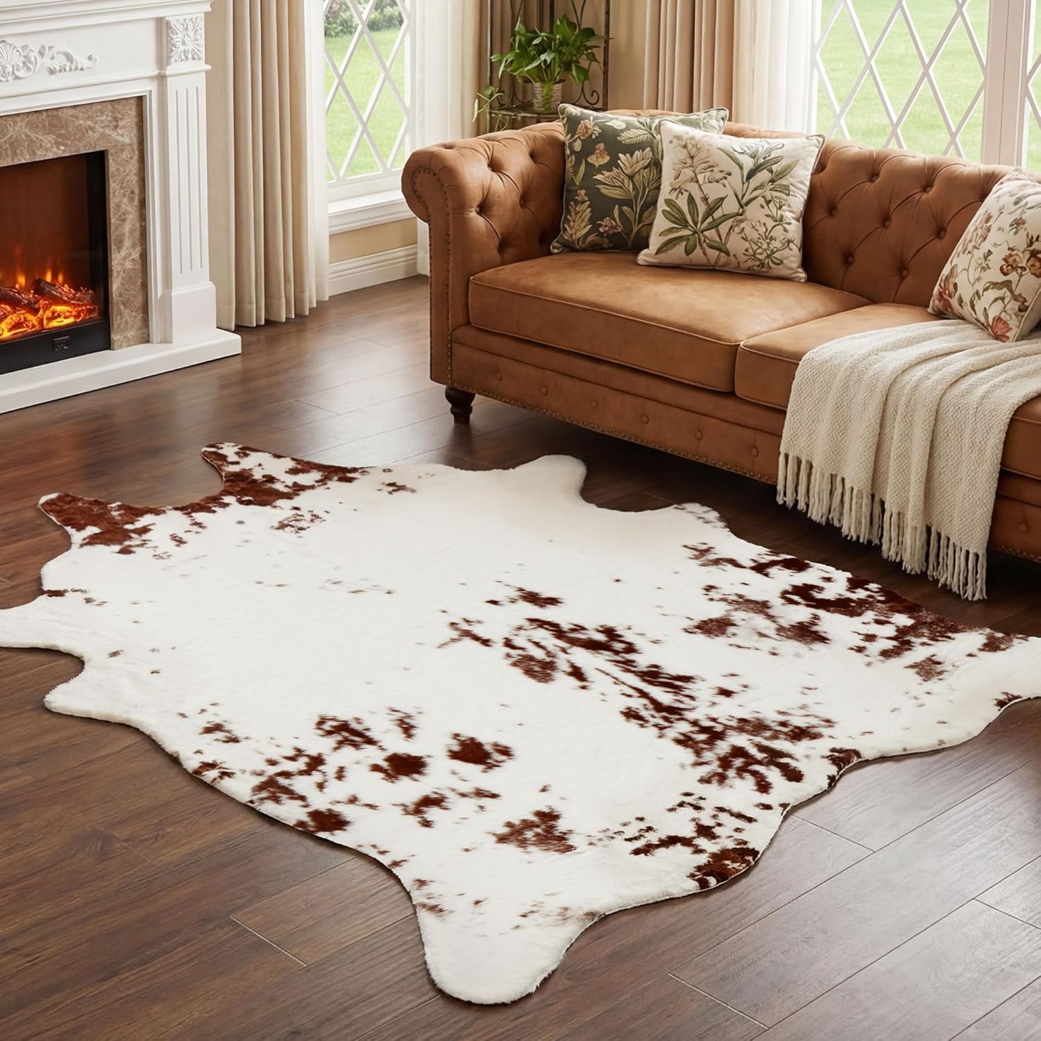 Cowhide Rug Faux - Large Faux Cowhide Area Rug 4.9x6.56