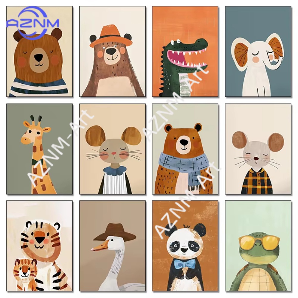 Home Decor Minimal - 1pc Funny Cute Cartoon Animals Minimalist
