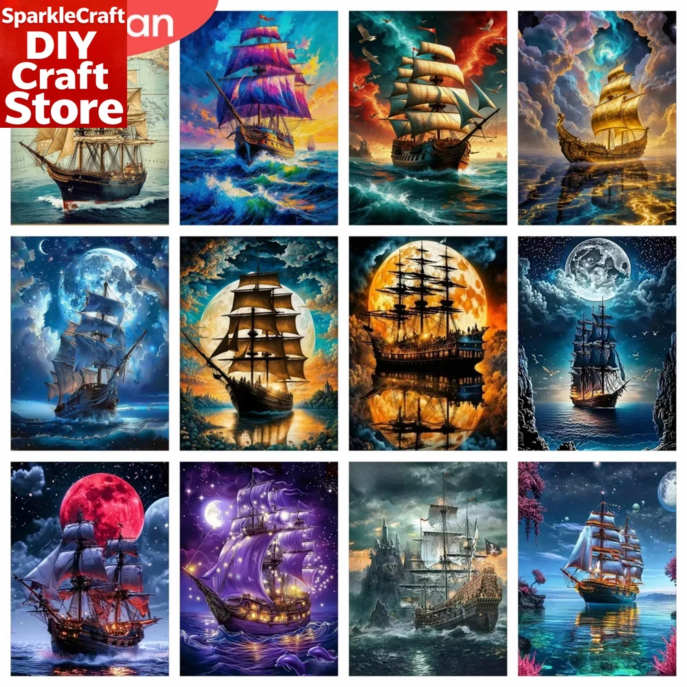 Home Decor Nautical - unframe Diamond Painting Novelties 2026 Sailboat