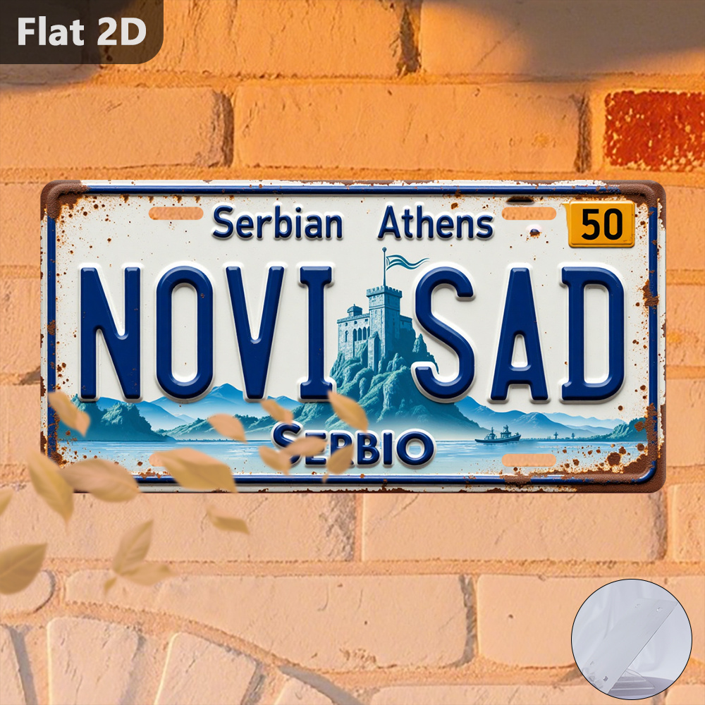 Home Decor Novi Sad - Vintage Novi Sad Tin Sign 12x5.9