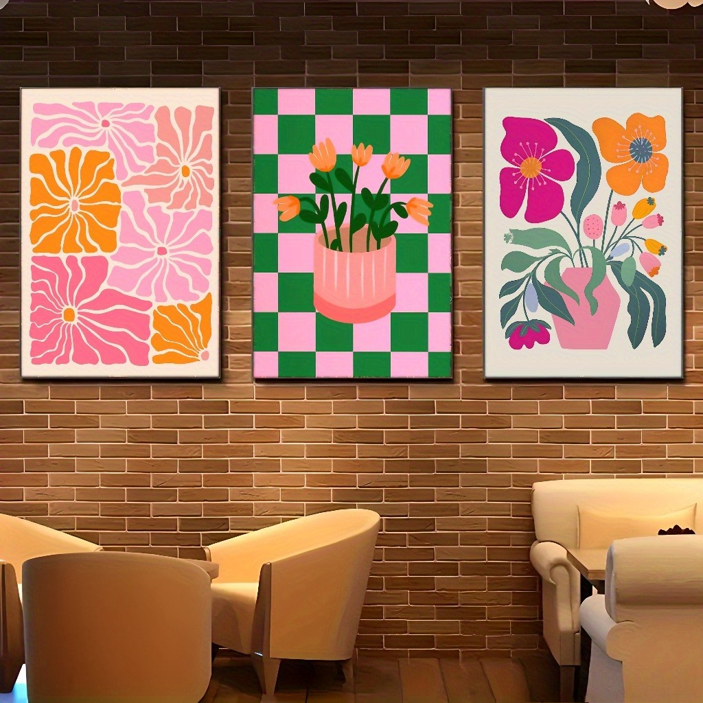 Home Decor Unique Items - Vibrant Flowers and Vases Canvas Prints