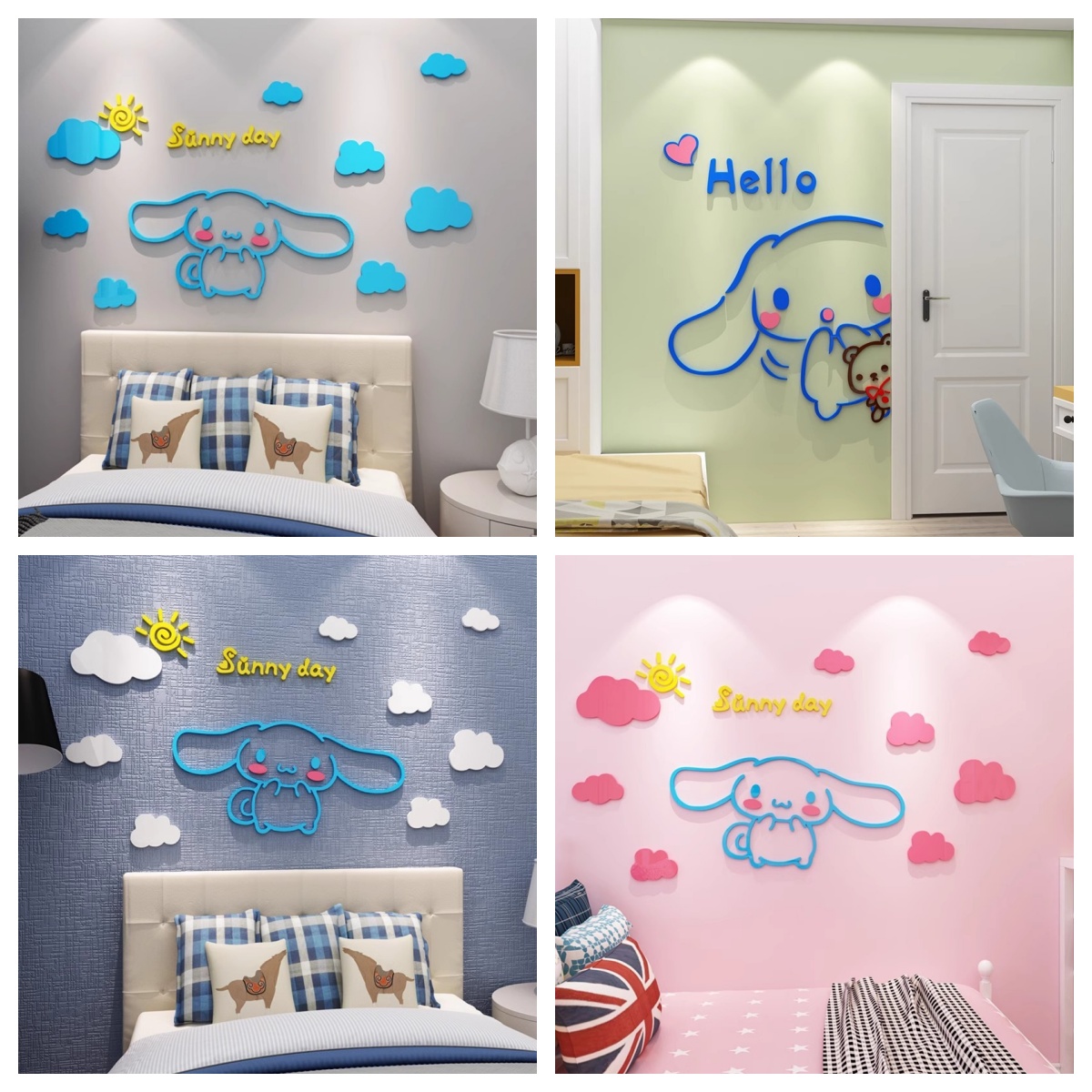Home Decor Wallpaper - Sanrio Stickers Acrylic Layout 3D Stereo