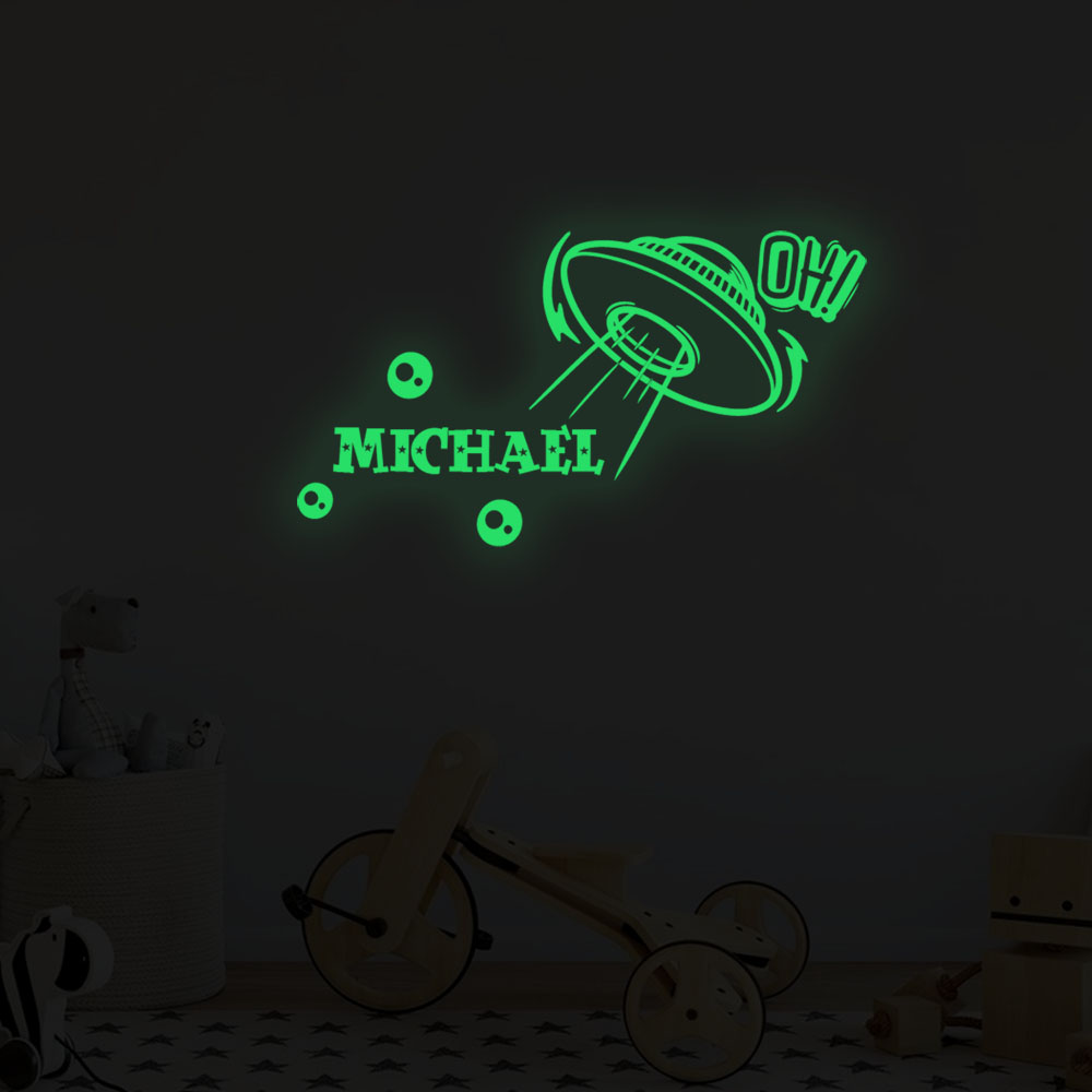 Home Decor Wallpaper - 1pc Cartoon airship Custom Name Wall