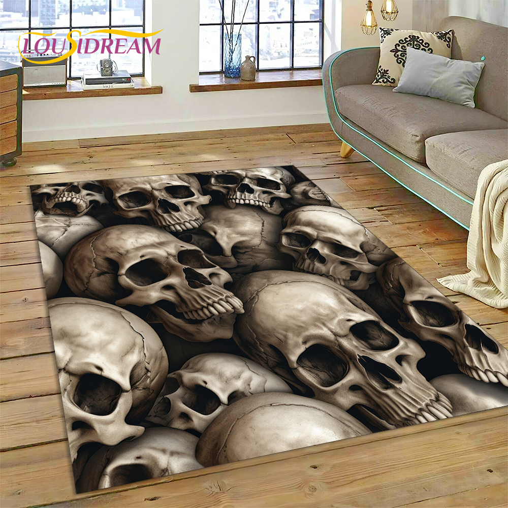 Home Decor Online Free - 3D Horror Gothic Skull Skeleton Rug