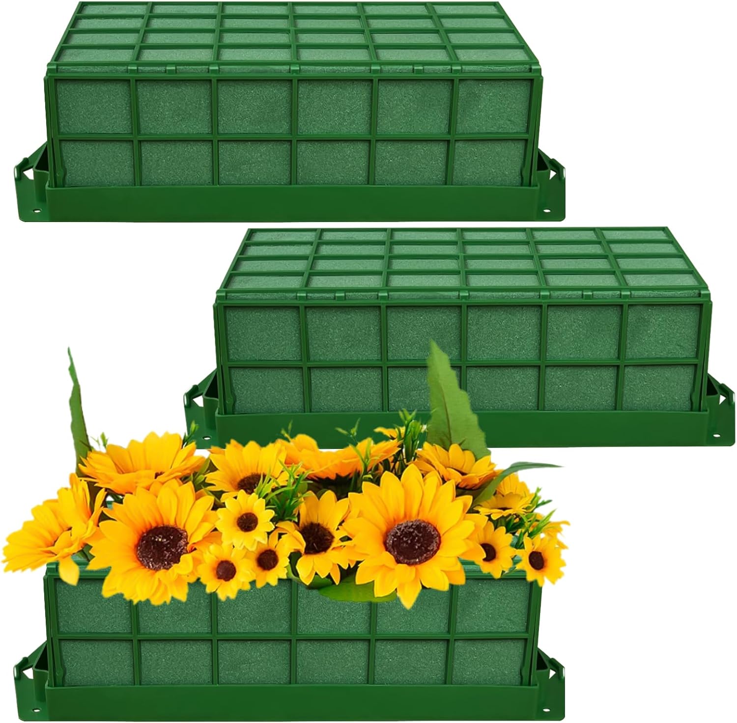 Home Decor Unique Items - 3-Pack Green Rectangular Floral Foam Cages