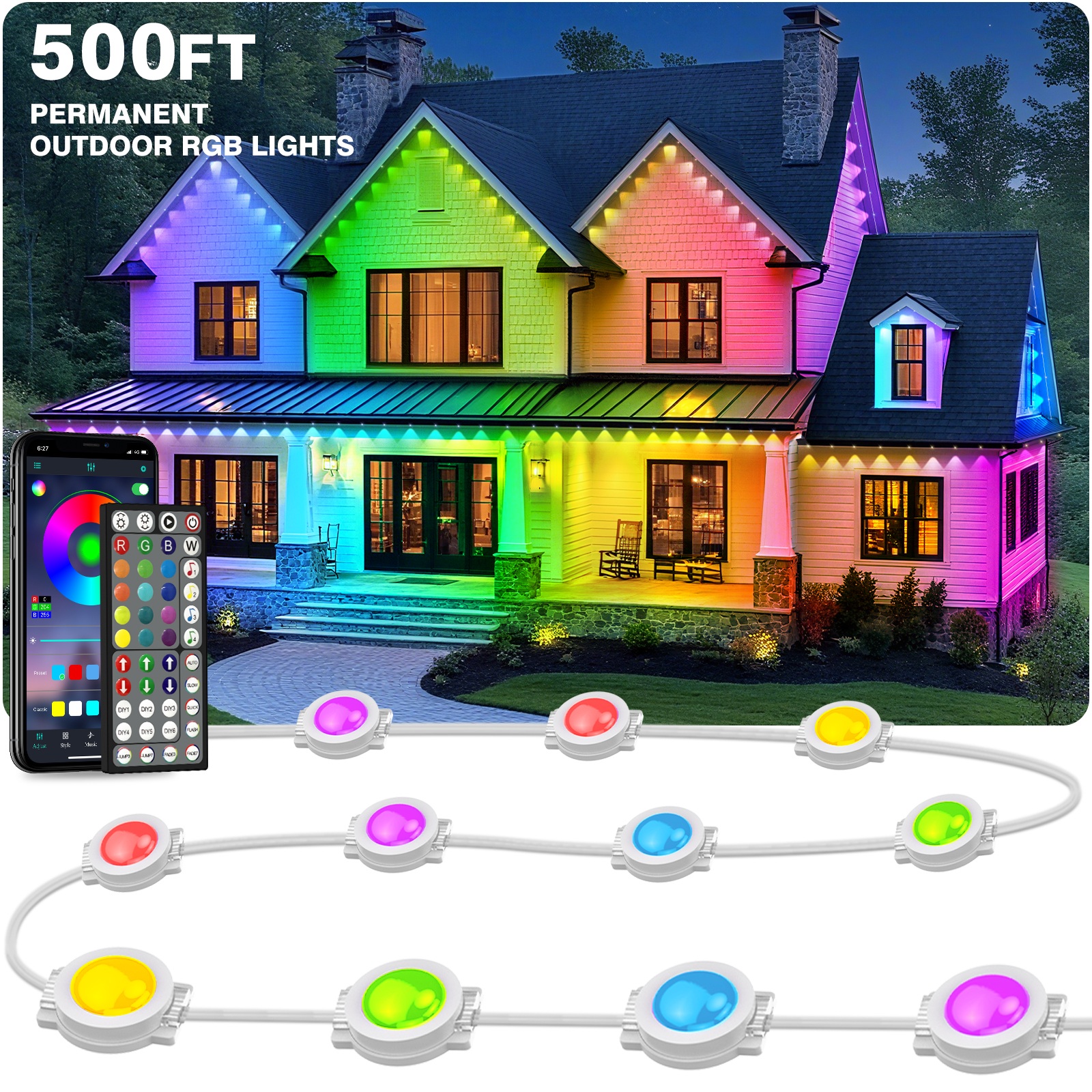 Home Decor App Free - 500FT Permanent Outdoor LED String Lights
