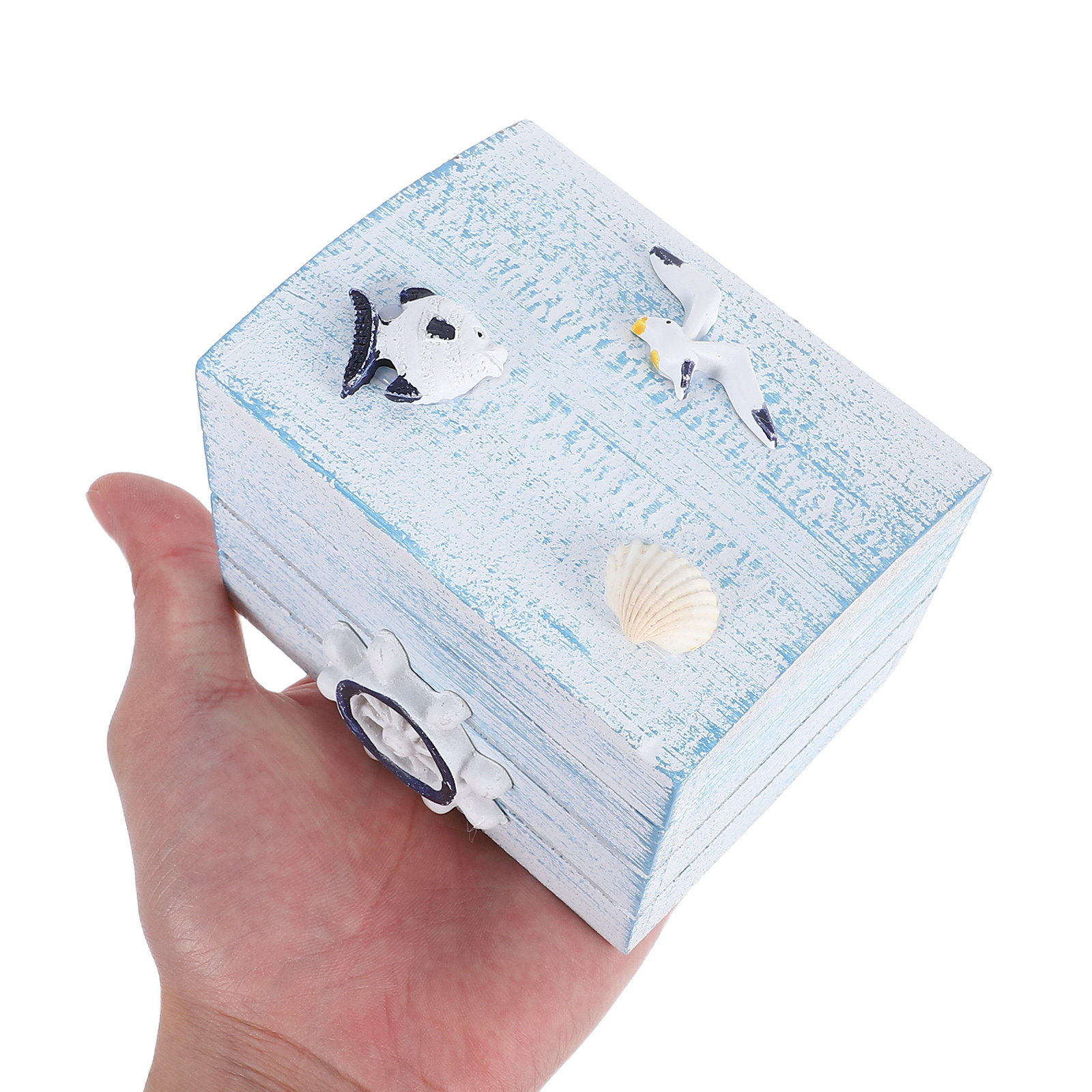 Home Decor Nautical - Ocean Themed Wooden Box Handcrafted Nautical