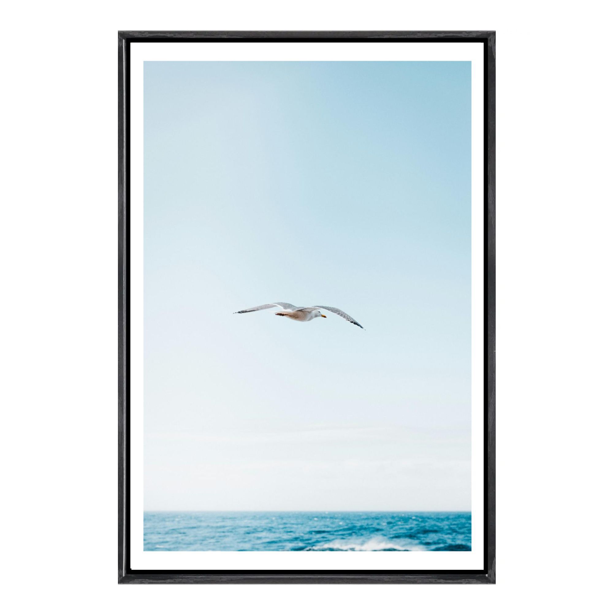 Home Decor Nautical - Seagull Canvas Framed Wall Art Coastal
