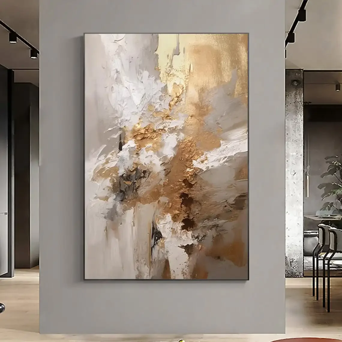 Home Decor Minimal - Abstract Texture Oil Painting On Canvas