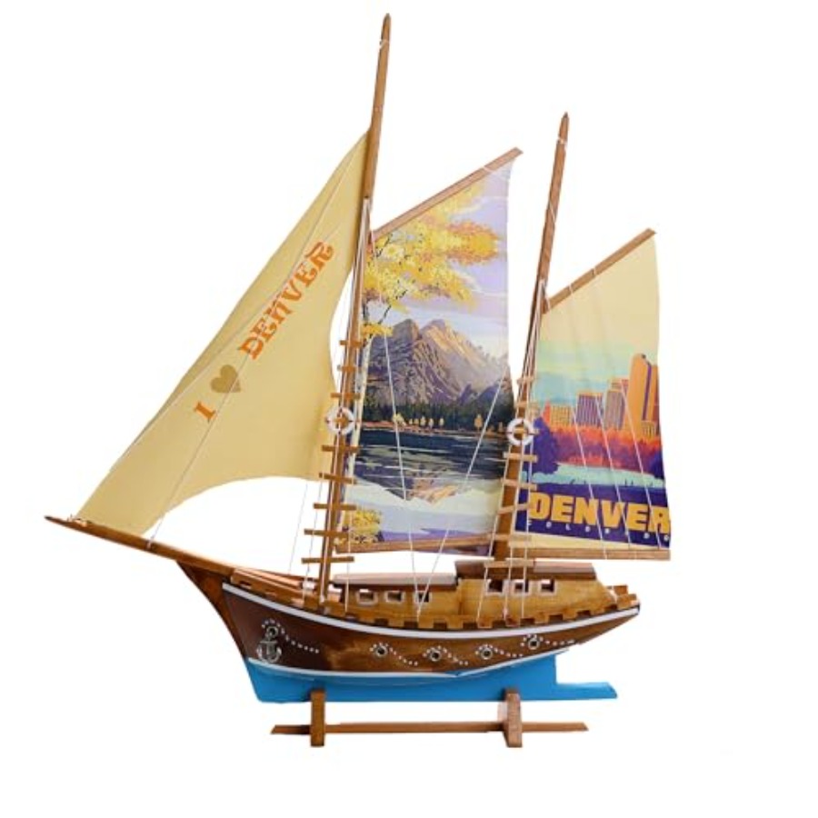 Home Decor Nautical - Handmade Denver printed fabric sailing yacht