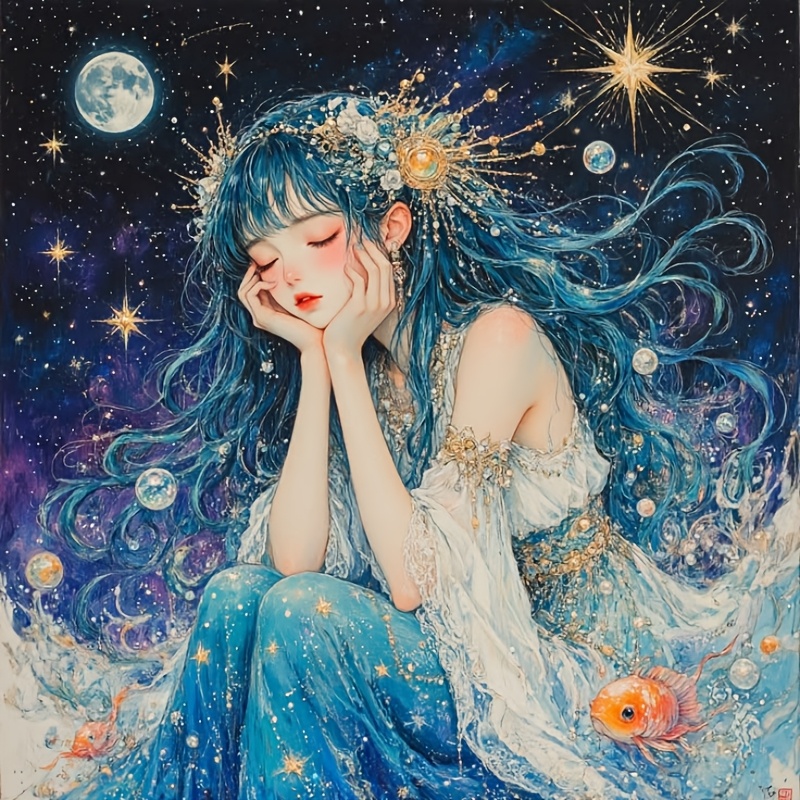 Home Decor Under 500 - Beautiful Woman Under The Starry Sky