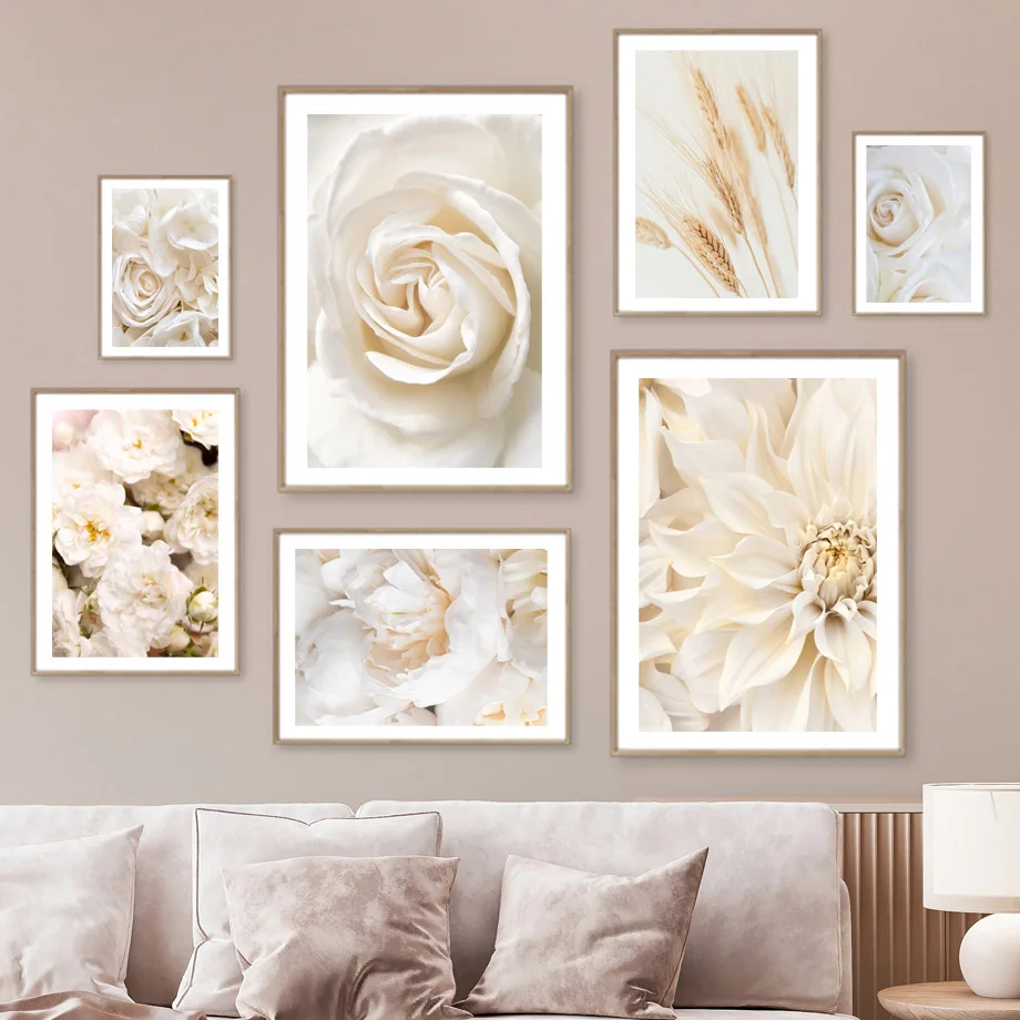 Home Decor Minimal - Flower Painting Posters for Living Room,