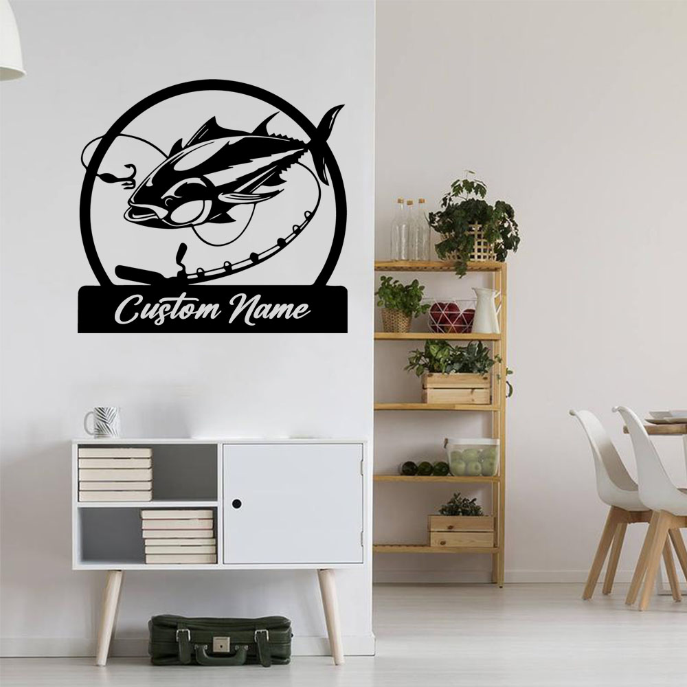 Home Decor Wallpaper - 1PC Cool Fishing Custom Text Wall