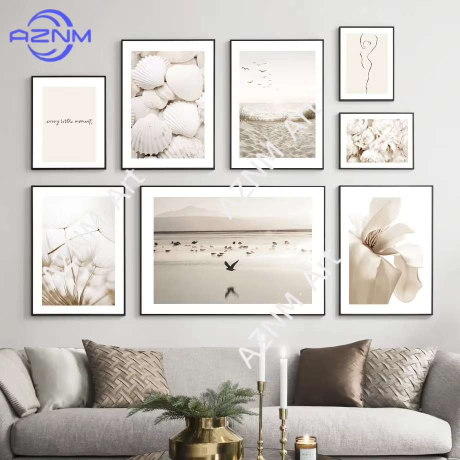 Neutral Beige Landscape & Flor - đánh giá và giá Home Decor Minimal