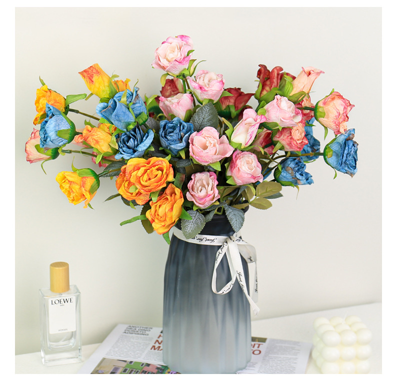 5pc 35cm Retro 5 Head Burnt Ed - đánh giá và giá Dried Flower Bouquet