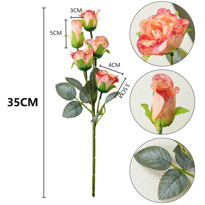 5pc 35cm Retro 5 Head Burnt Ed - đánh giá và giá Dried Flower Bouquet