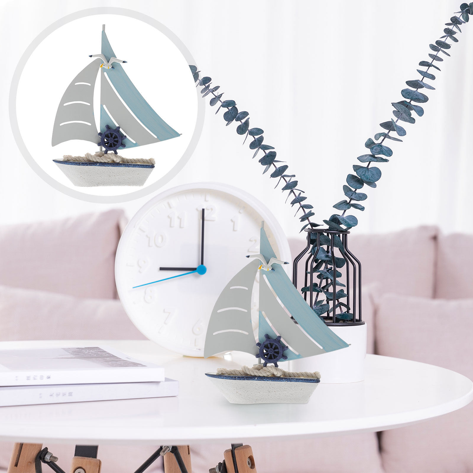 Sailing Ship Ornament Wooden S - đánh giá và giá Home Decor Nautical