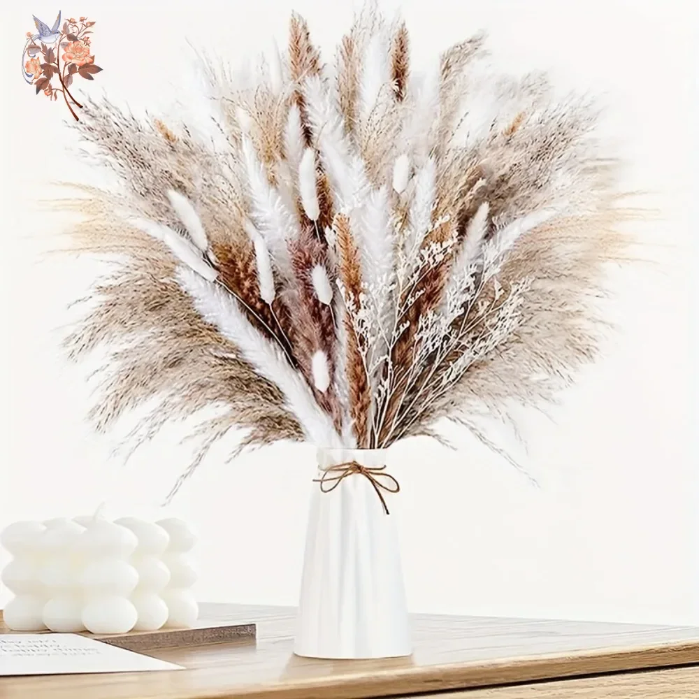 60 Pieces Dried Pampas Grass F - đánh giá và giá Dried Flower Bouquet