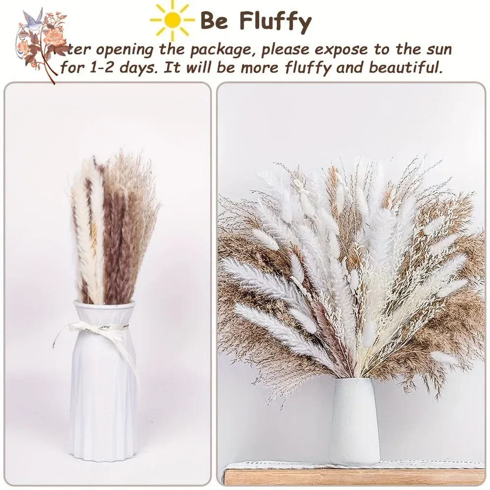60 Pieces Dried Pampas Grass F - đánh giá và giá Dried Flower Bouquet