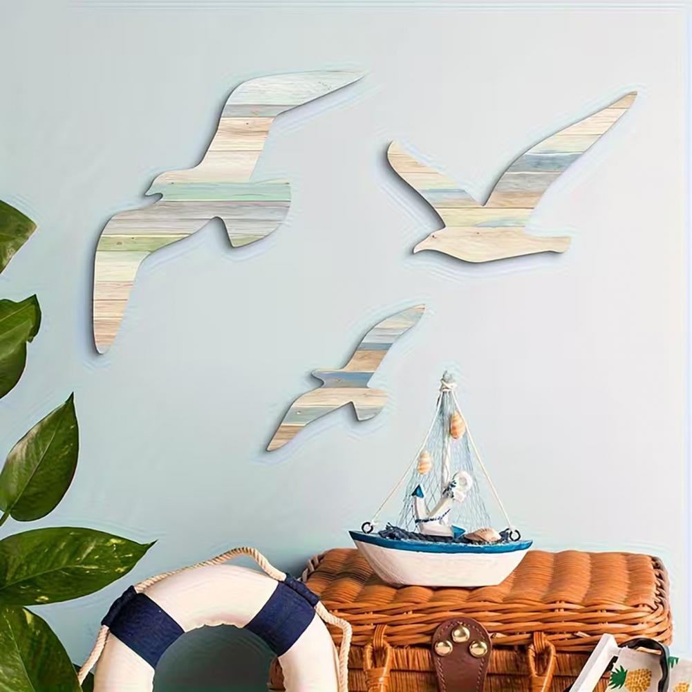 3 Pcs Seagull Wall Decor Woode - đánh giá và giá Home Decor Nautical