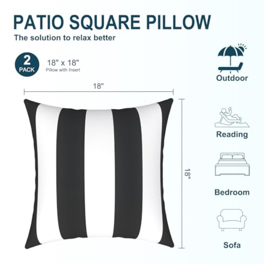 Pack of 2 Waterproof Outdoor P - đánh giá và giá Decorative Throw Pillow