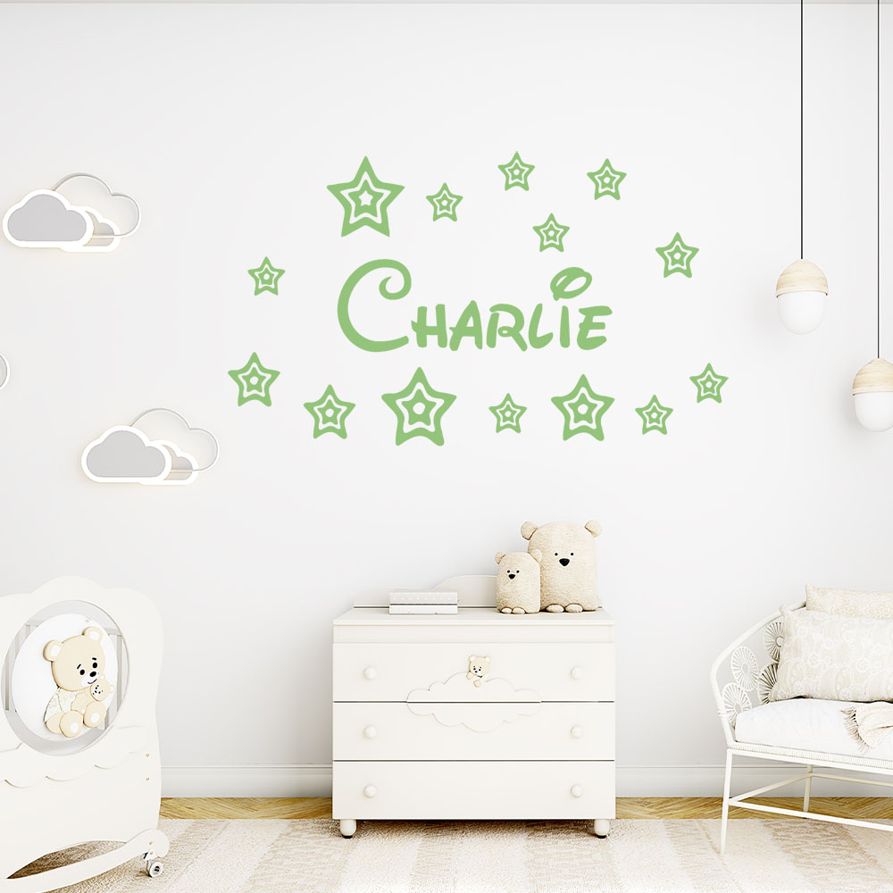 1pc Cartoon stars Custom Name  - đánh giá và giá Home Decor Wallpaper