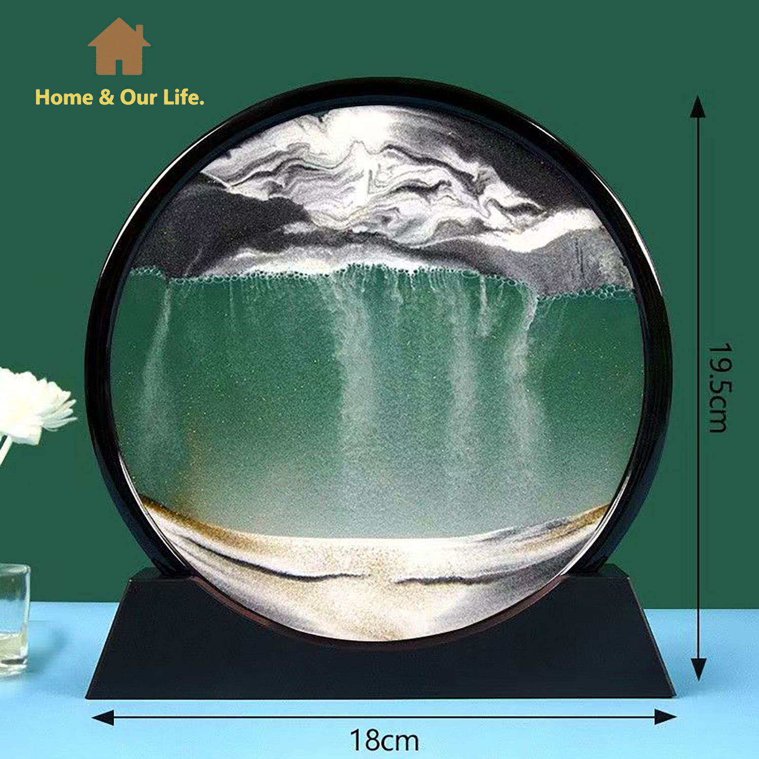 3D Dynamic Flowing Sand Art: U - đánh giá và giá Home Decor Mirror