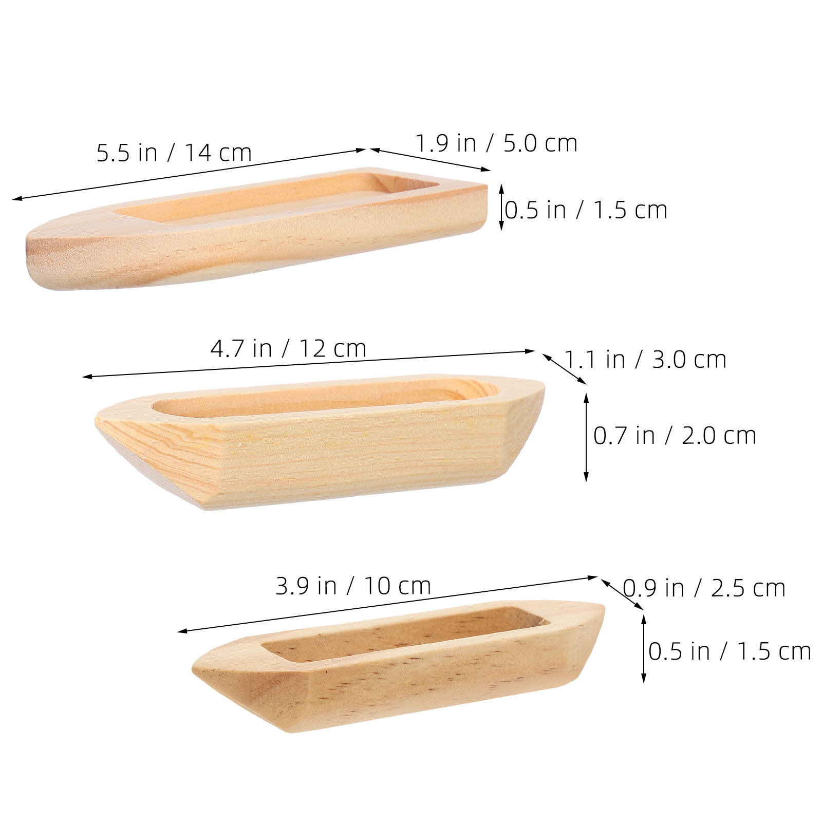 3Pcs Unfinished Wooden Canoe C - đánh giá và giá Home Decor Nautical