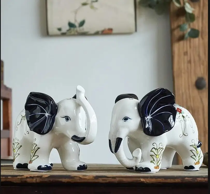 Blue and White Elephant Orname - đánh giá và giá Home Decor Modern Organic