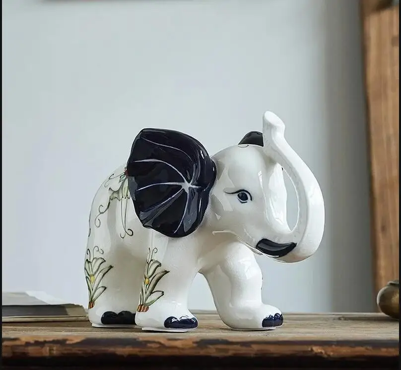 Blue and White Elephant Orname - đánh giá và giá Home Decor Modern Organic