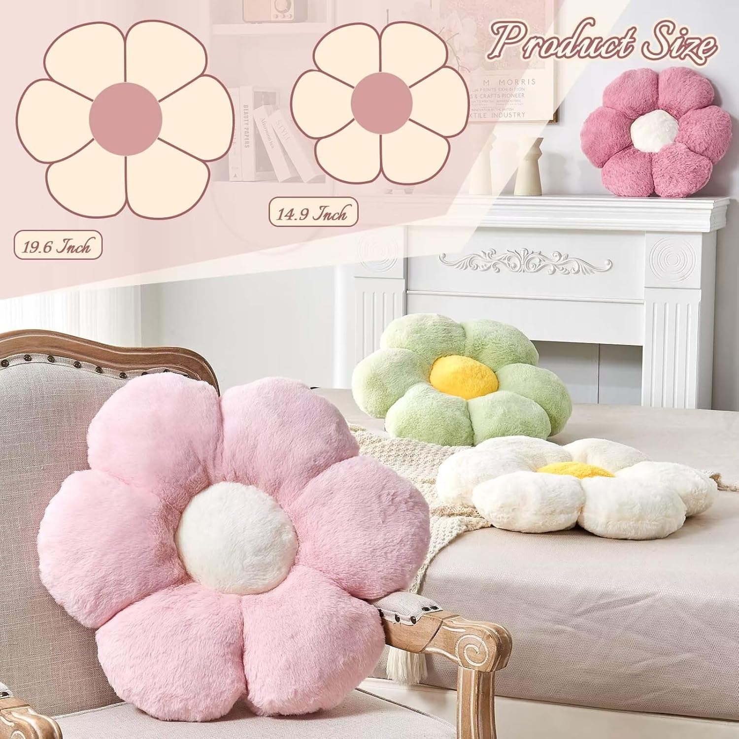 Soft Pink Flower Pillow, Cute  - đánh giá và giá Decorative Throw Pillow