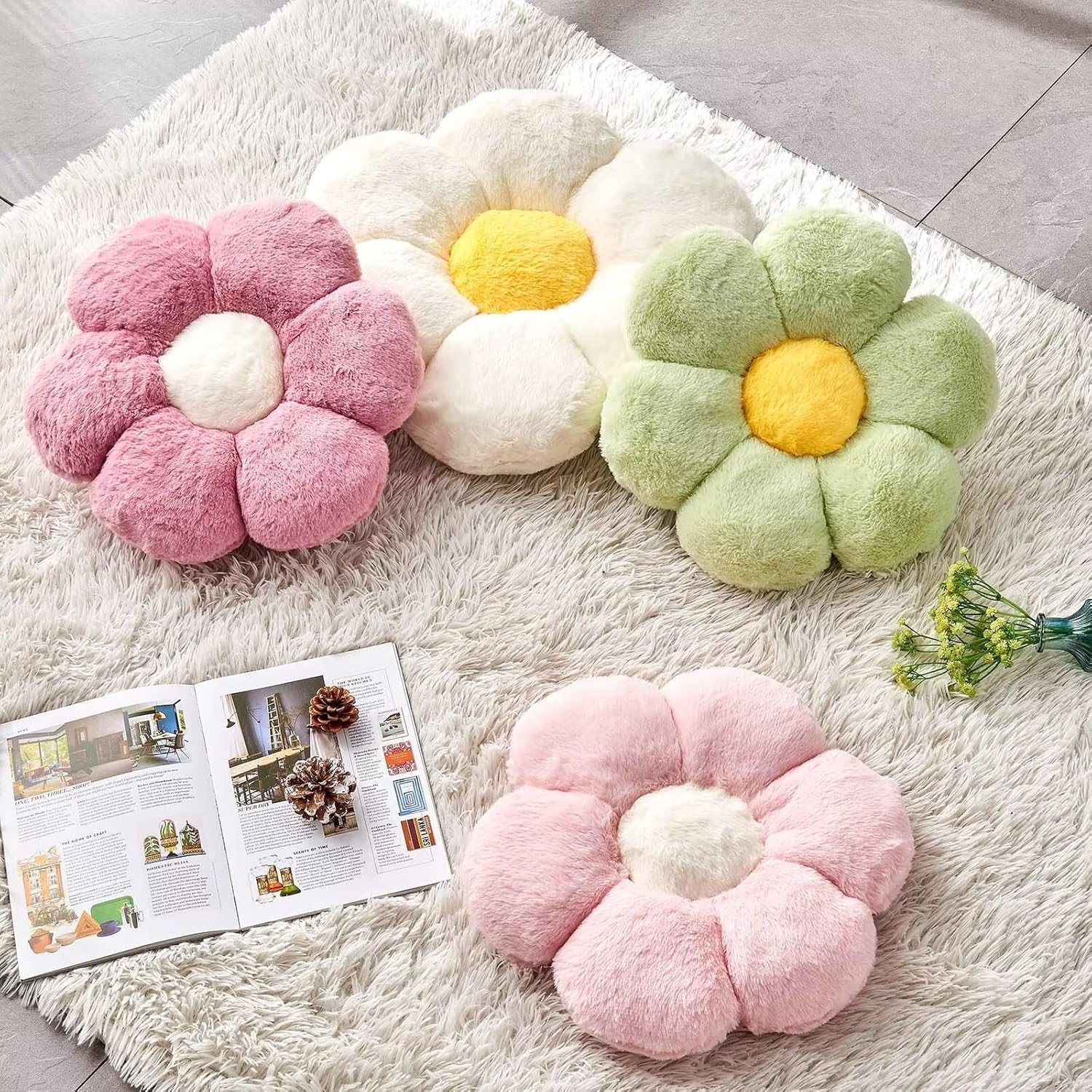 Soft Pink Flower Pillow, Cute  - đánh giá và giá Decorative Throw Pillow