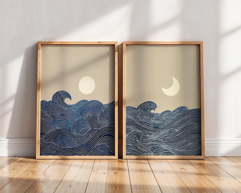 2pcs Japandi Minimalist Moon C - đánh giá và giá Home Decor Minimal