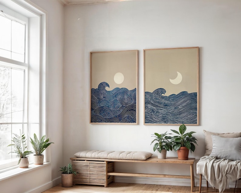 2pcs Japandi Minimalist Moon C - đánh giá và giá Home Decor Minimal