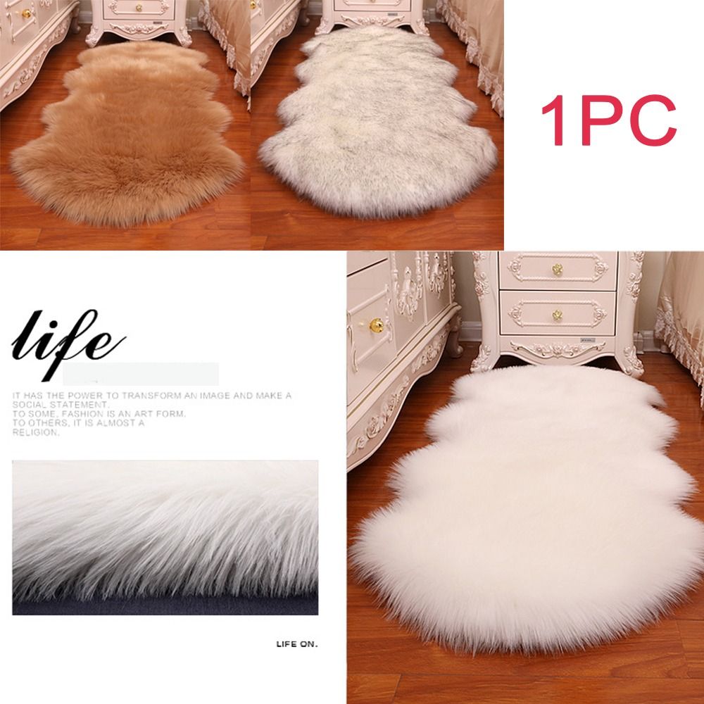 Imitation Wool Non Slip Fluffy - đánh giá và giá Cowhide Rug Faux