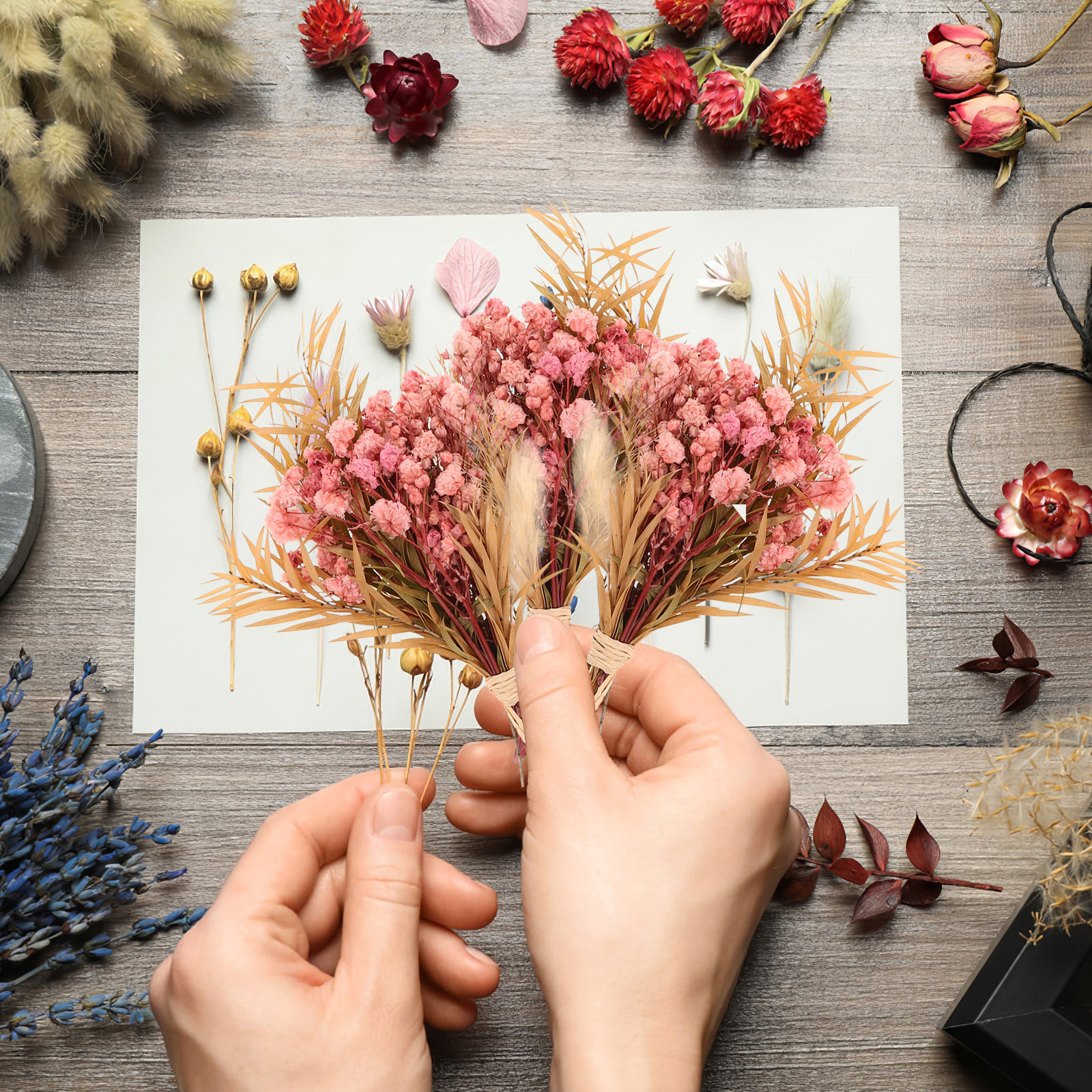 3Pcs Mini Dried Floral Bouquet - đánh giá và giá Dried Flower Bouquet