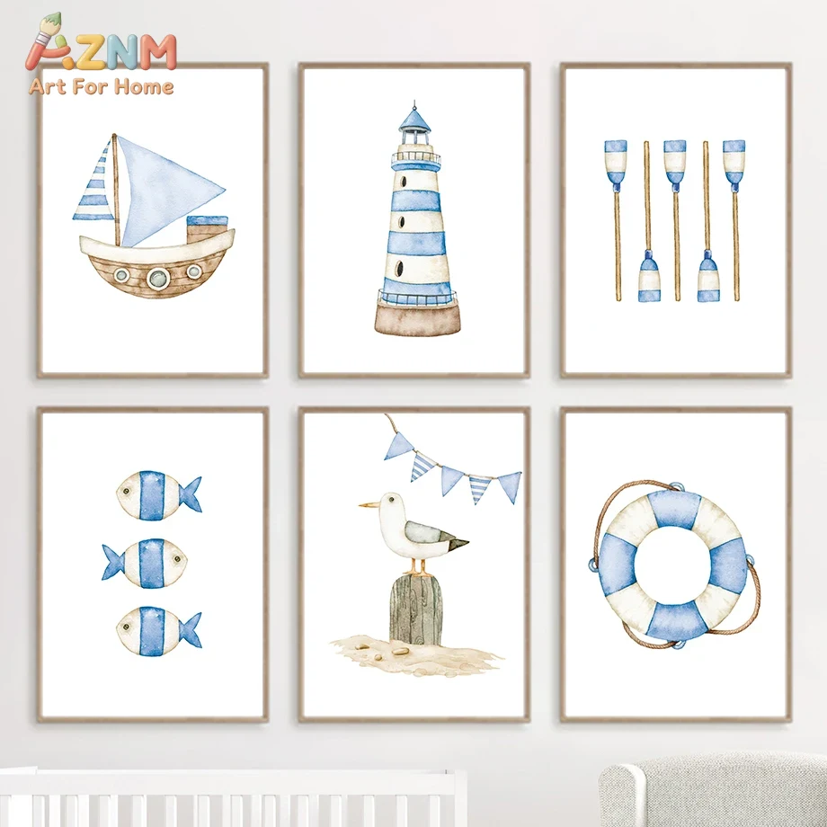 Sailboat Lighthouse Fish Nauti - đánh giá và giá Home Decor Nautical