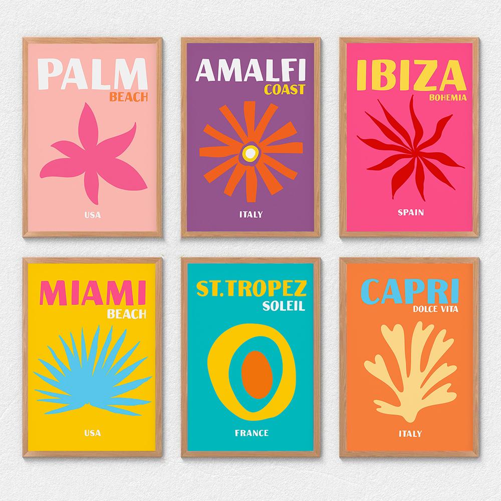 Abstract Preppy Travel Miami I - đánh giá và giá Home Decor Bali