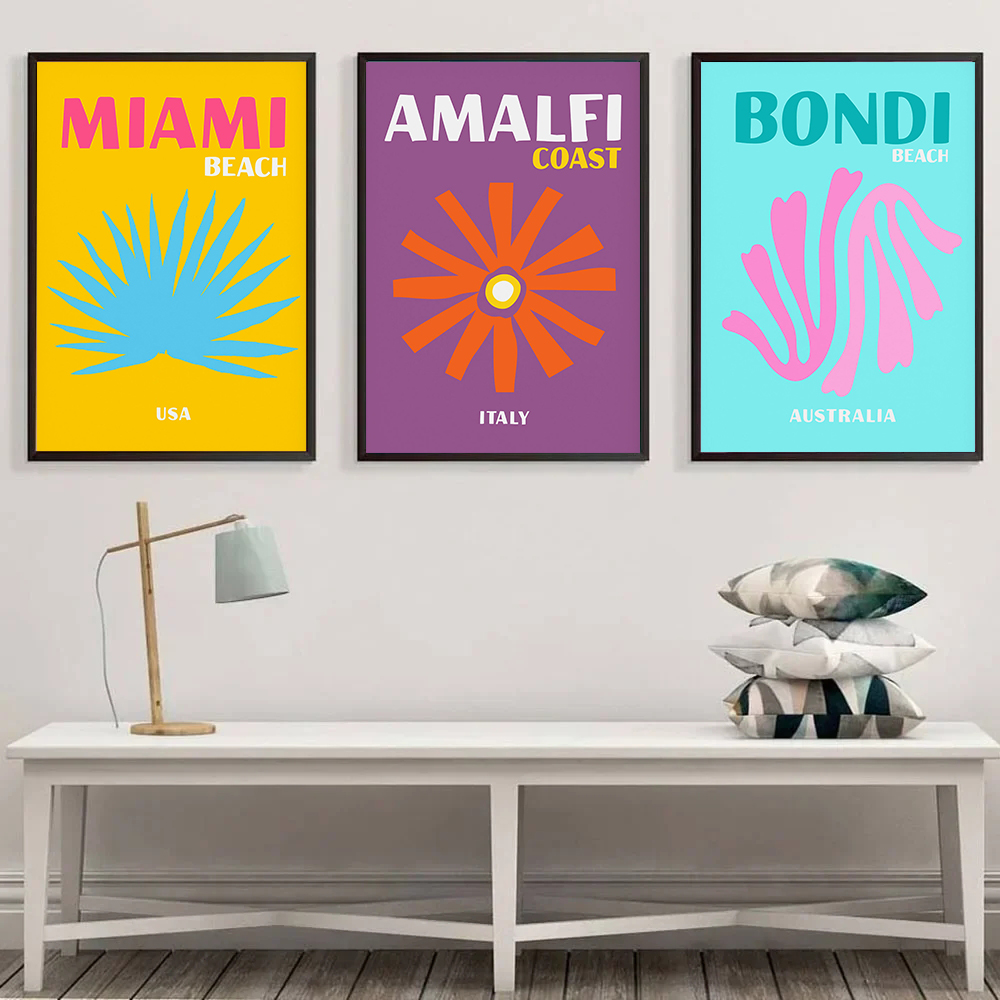 Abstract Preppy Travel Miami I - đánh giá và giá Home Decor Bali