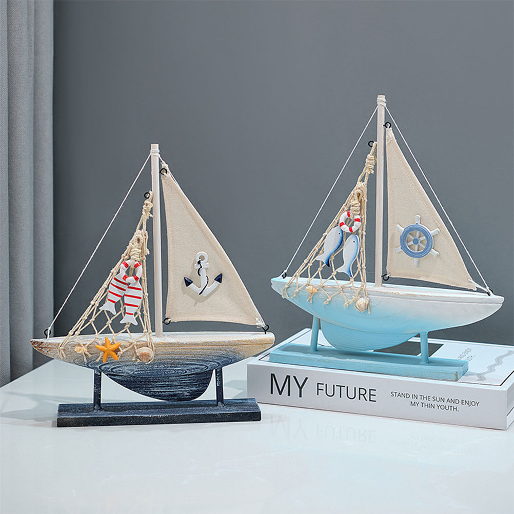 Wooden Sailboat Decoration Med - đánh giá và giá Home Decor Nautical