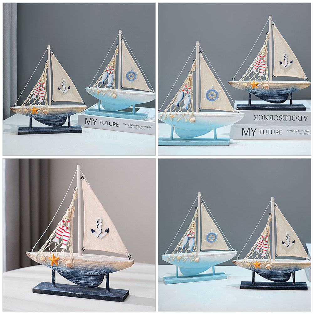 Wooden Sailboat Decoration Med - đánh giá và giá Home Decor Nautical