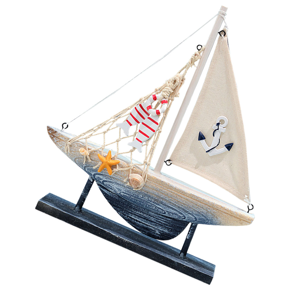 Wooden Sailboat Decoration Med - đánh giá và giá Home Decor Nautical