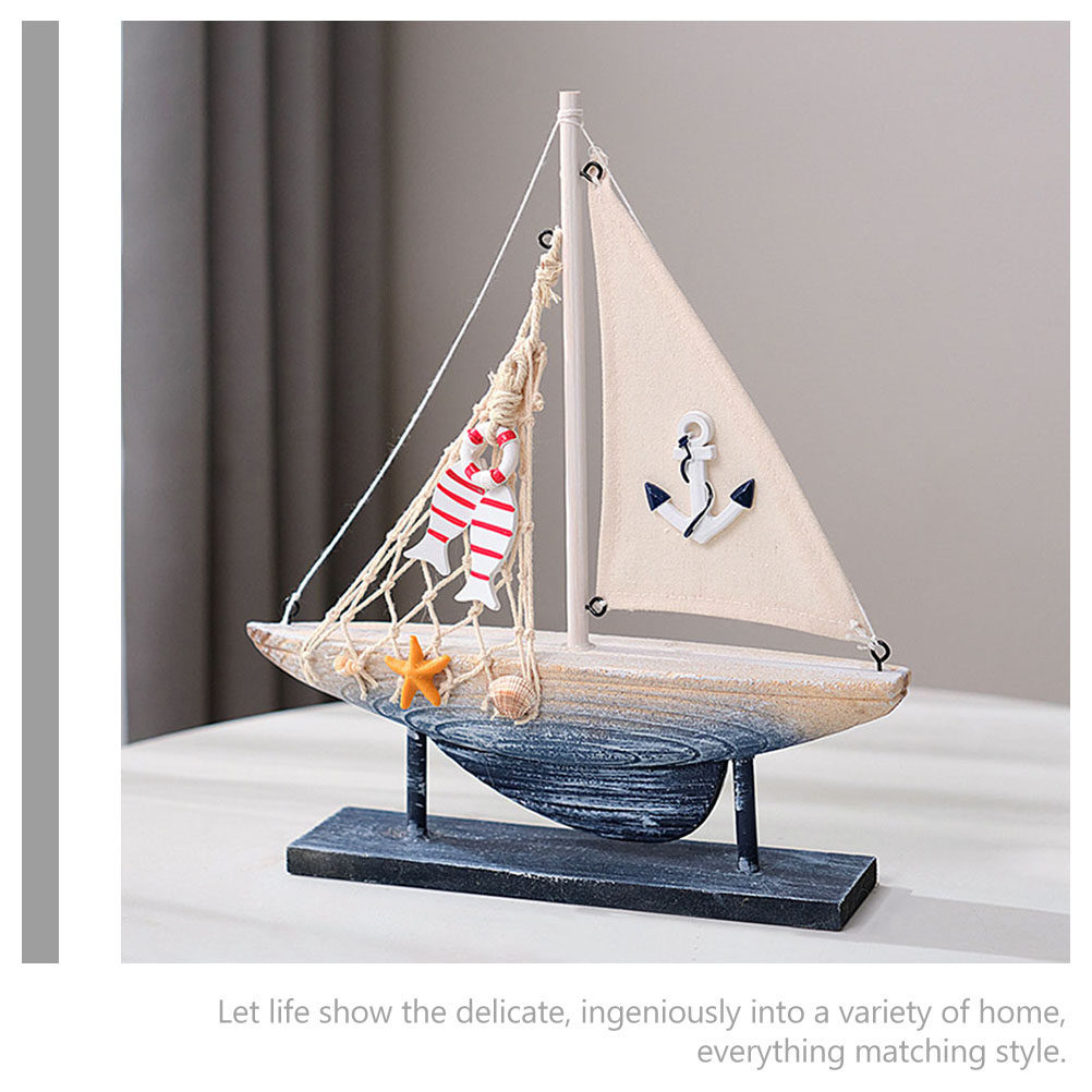 Wooden Sailboat Decoration Med - đánh giá và giá Home Decor Nautical