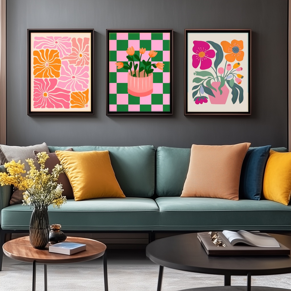 Vibrant Flowers and Vases Canv - đánh giá và giá Home Decor Unique Items