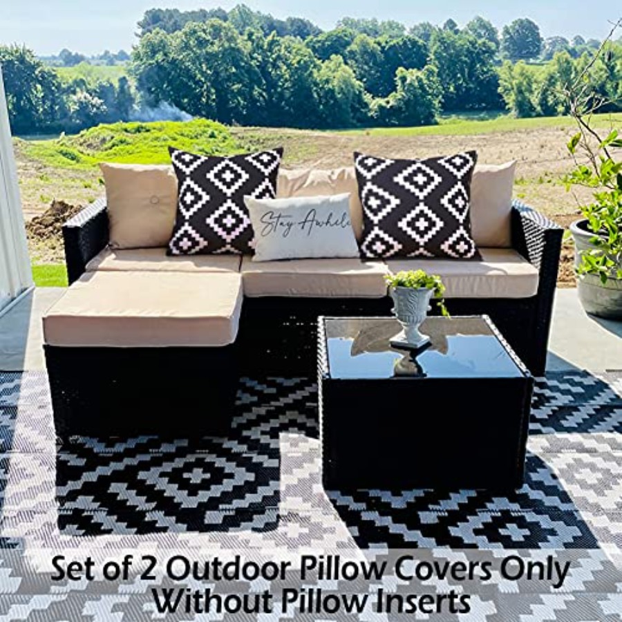 Black and White Outdoor Pillow - đánh giá và giá Decorative Throw Pillow