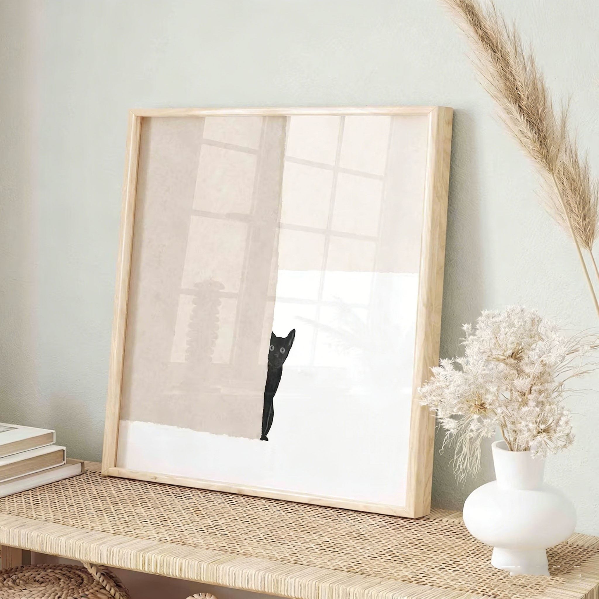 Abstract Black Cat Poster, Pri - đánh giá và giá Home Decor Minimal