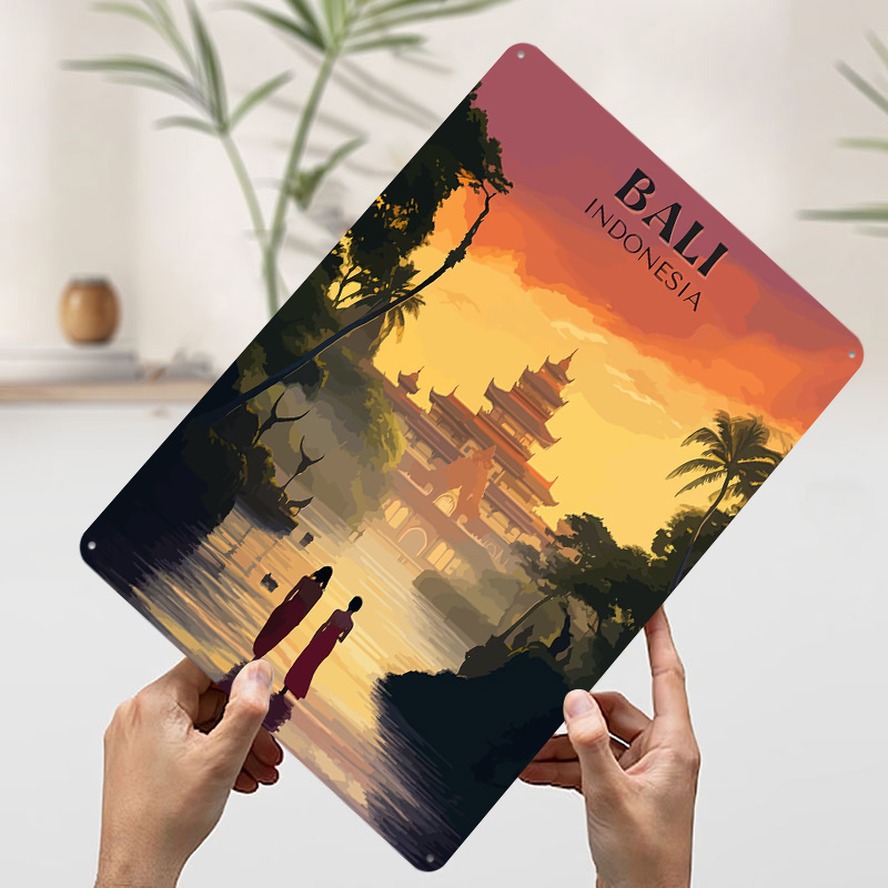 Bali Temple Sunset Printed Pos - đánh giá và giá Home Decor Bali